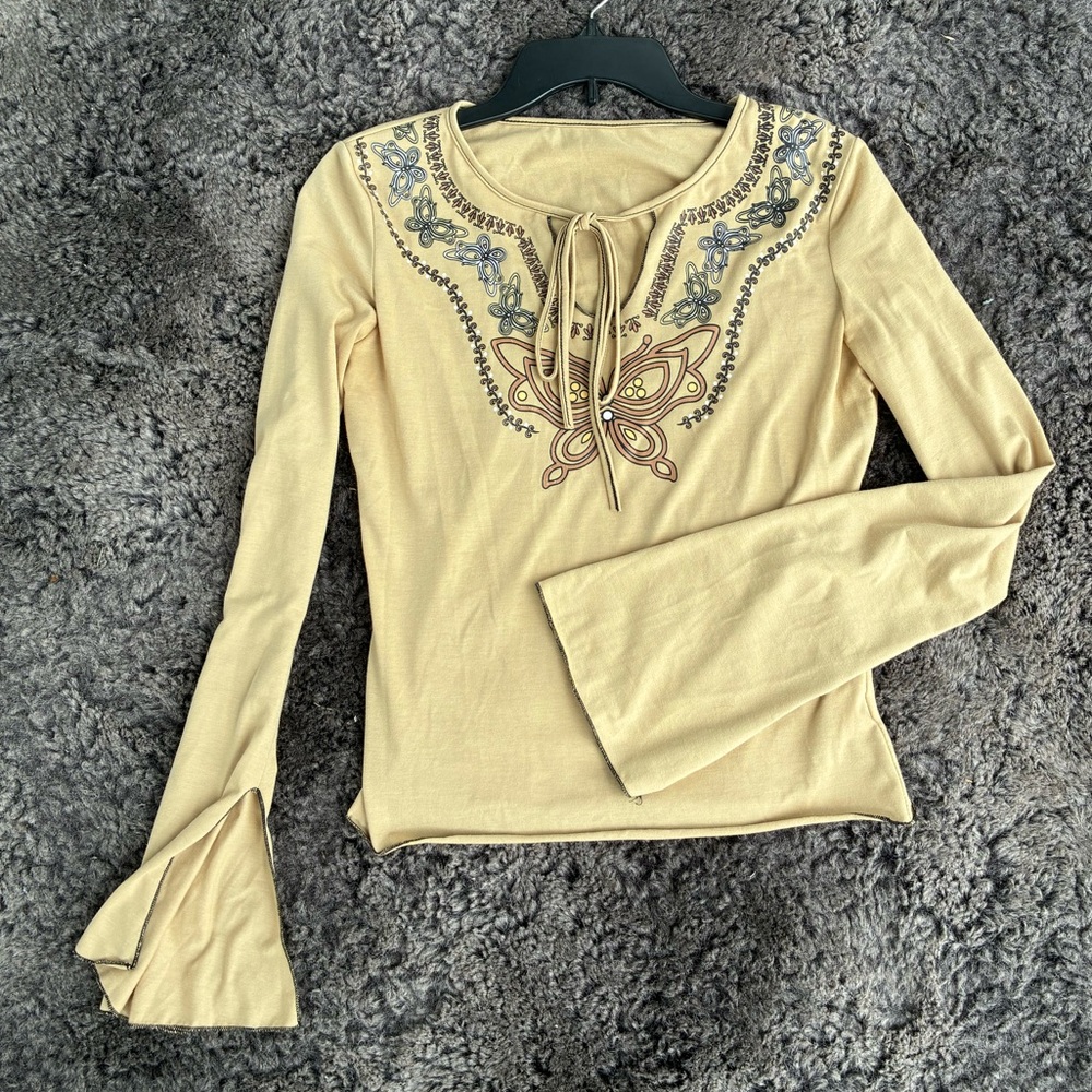 70s Style Long Sleeve Top